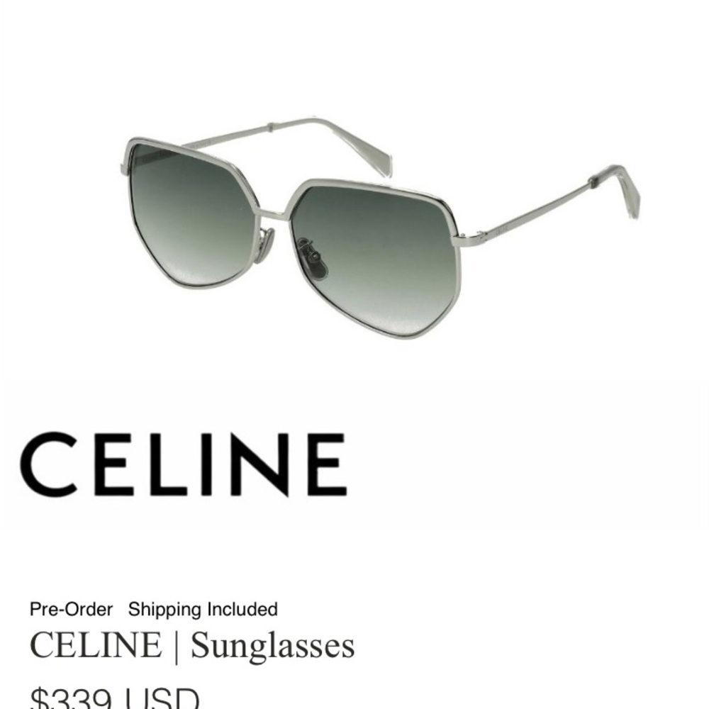 Celine gunmetal aviator sunglasses